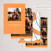 "Brushstrokes of cheer" - Holiday Cards in Caramel by Alexandra Dzh - Back of Card Options