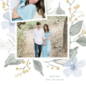 "Wintertime Blossoms" - Holiday Cards in Blue Frost by Oscar and Emma - Karly Depew - Detail