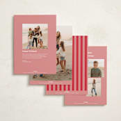 "Angled" - Holiday Cards in Berry by Inkblot Design - Back of Card Options