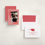 "Angled" - Holiday Cards in Berry by Inkblot Design - Assembled