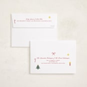 "Cross Stitch Christmas" - Holiday Cards in Snow by Claire - FREE Recipient Addressing