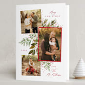 "Scrapbook Pines" - Holiday Cards in Cherry by Alethea and Ruth - Folded Card