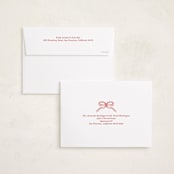 "Brushed Bow" - Holiday Cards in Cranberry by Kercia Jane - FREE Recipient Addressing
