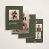 "Neddy" - Holiday Cards in Evergreen by Carrie ONeal - Back of Card Options