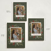 "Holly + Olive" - Holiday Cards in Wreath by Wildfield Paper Co - Formats Available