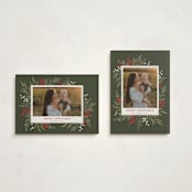 "Holly + Olive" - Holiday Cards in Wreath by Wildfield Paper Co - Photo Orientation Options