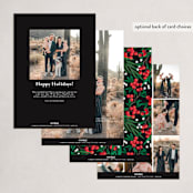 "Leafy Berries" - Holiday Cards in Charcoal by Alethea and Ruth - Back of Card Options
