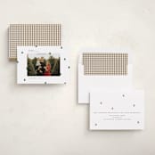 "Scattered Trees" - Holiday Cards in Cotton by Michelle Taylor - Assembled