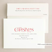 "Big Christmas" - Holiday Cards in Snow by Sarah Brown - FREE Recipient Addressing