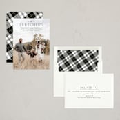"Surname" - Holiday Cards in Coal by Sarah Brown - Assembled