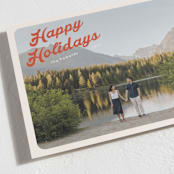 "Vintage Postcard" - Holiday Cards in Poinsettia by Morgan Kendall - Detail