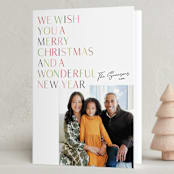 "Colorful Wishes" - Holiday Cards in Marshmallow by Phrosné Barwood - Folded Card