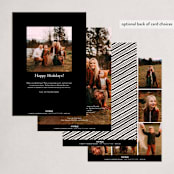 "Joy and Cheer" - Holiday Cards in Coal by Leah Bisch - Back of Card Options