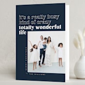 "Totally Wonderful" - Holiday Cards in Navy by Robert and Stella - Folded Card