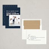 "Totally Wonderful" - Holiday Cards in Navy by Robert and Stella - Assembled