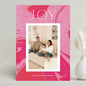 "Marbled Candycane" - Holiday Cards in Fuchsia by Nazia Hyder - Front