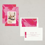 "Marbled Candycane" - Holiday Cards in Fuchsia by Nazia Hyder - Assembled