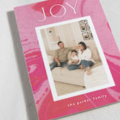 "Marbled Candycane" - Holiday Cards in Fuchsia by Nazia Hyder - Detail