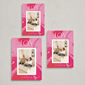 "Marbled Candycane" - Holiday Cards in Fuchsia by Nazia Hyder - Formats Available