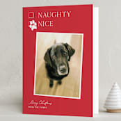 "Nice pup" - Holiday Cards in Poinsettia by Kat Roberts - Folded Card