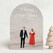 "Ribbon" - Holiday Cards in Champagne by Morgan Kendall - Front