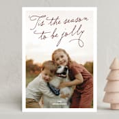 "Jolly Time" - Holiday Cards in Burgundy by Inkblot Design - Front