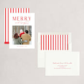 "Merrily Bright" - Holiday Cards in Cherry by Carolyn MacLaren - Assembled