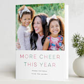 "More cheer" - Holiday Cards in Sage by Lori Wemple - Folded Card