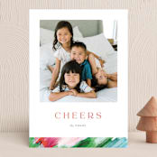 "Painted Merry" - Holiday Cards in Abstract by Pixel and Hank - Front