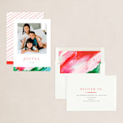 "Painted Merry" - Holiday Cards in Abstract by Pixel and Hank - Assembled