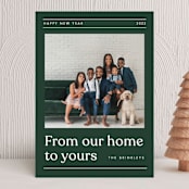 "House News" - Holiday Cards in Evergreen by Amy Kross - Front