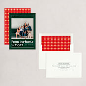 "House News" - Holiday Cards in Evergreen by Amy Kross - Assembled