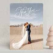 "Angled Script" - Holiday Cards in Snow by Hooray Creative - Front