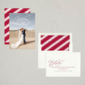 "Angled Script" - Holiday Cards in Snow by Hooray Creative - Assembled