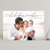 "Scripty Holiday Wishes" - Holiday Cards in Midnight Clear by Kristen Magee - Front