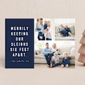 "Six Feet" - Holiday Cards in Midnight by Abby Munn - Front