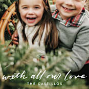 "sending all our LOVE" - Holiday Cards in Moon by Tanya Lee of Frooted Design - Detail