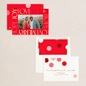 "Wordy Frame" - Holiday Cards in Cherry by Phrosné Barwood - Assembled