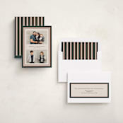 "Timeless Stripe" - Holiday Cards in Pine by Kate Ahn - Assembled