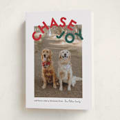 "Chase Joy" - Holiday Cards in Holly by Angela Garrick - Folded Card