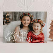 "Chic Type" - Holiday Cards in Lily by Creo Study - Front