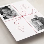 "Bow Two" - Holiday Cards in Peppermint by Emily Betts - Detail