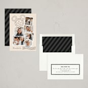 "Disney's Mickey Vintage Postable" - Holiday Cards in Coal by Kamala Nahas - Assembled