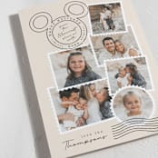 "Disney's Mickey Vintage Postable" - Holiday Cards in Coal by Kamala Nahas - Detail