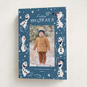 "Disney's Frozen Olaf Holiday Fun" - Holiday Cards in Night by Orasie - Folded Card