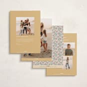 "Floral block print" - Holiday Cards in Forest by Creo Study - Back of Card Options