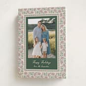 "Floral block print" - Holiday Cards in Forest by Creo Study - Folded Card
