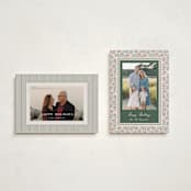 "Floral block print" - Holiday Cards in Forest by Creo Study - Photo Orientation Options