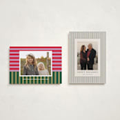 "Festive Stripes" - Holiday Cards in Candy Cane by Shari Margolin - Photo Orientation Options