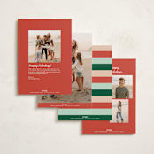 "Tinsel & Joy" - Holiday Cards in Cranberry by Alicia Schultz - Back of Card Options